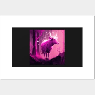 Quirky Magenta Cow Posters and Art